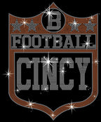 Cincinnati Rhinestone Football Shirt: Game Day Shield Tee