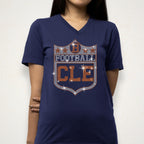 Cleveland Rhinestone Football Shirt: Vintage Style Team Sweatshirt