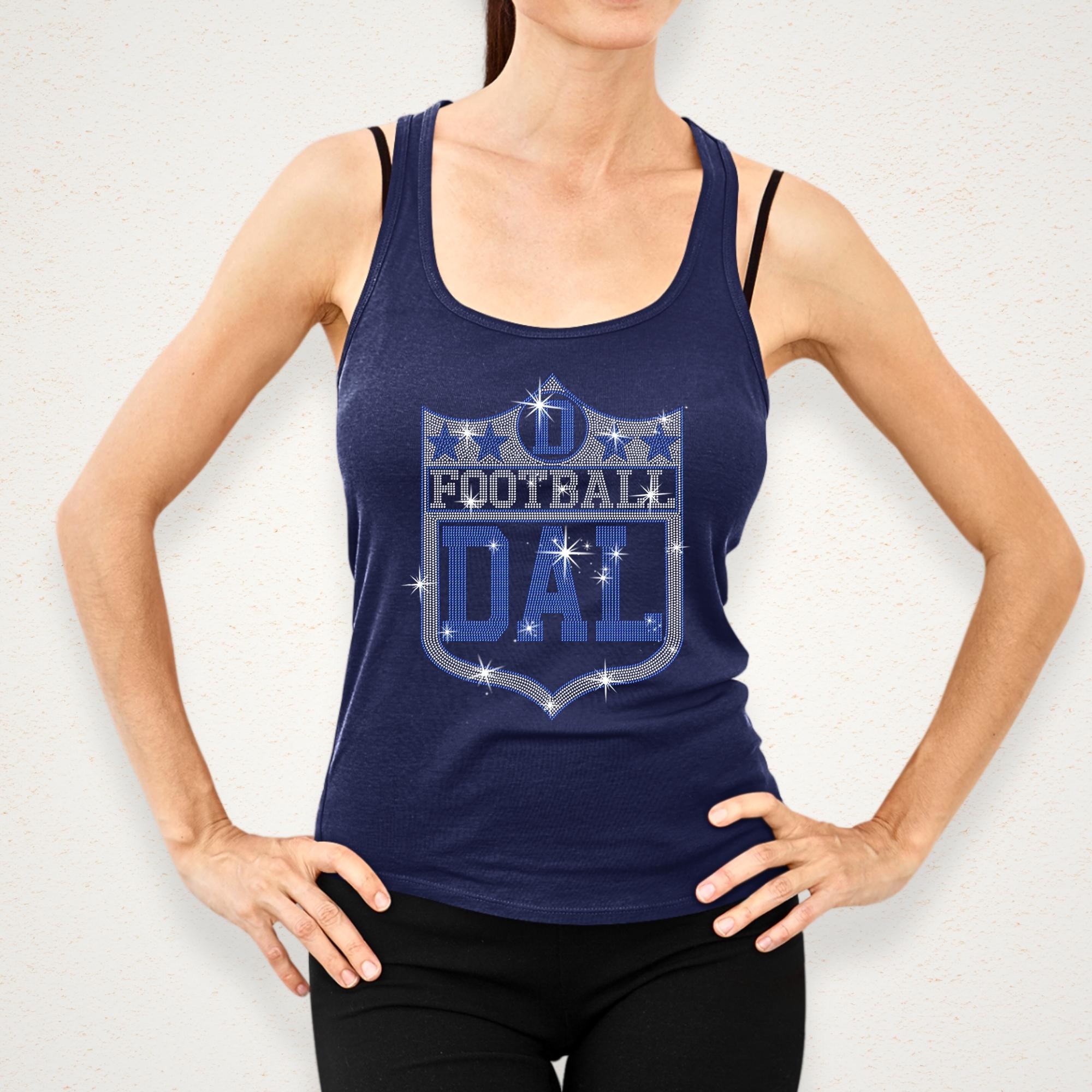 Dallas Vintage Style Football Rhinestone Shirt: Cowboys Fan Gift