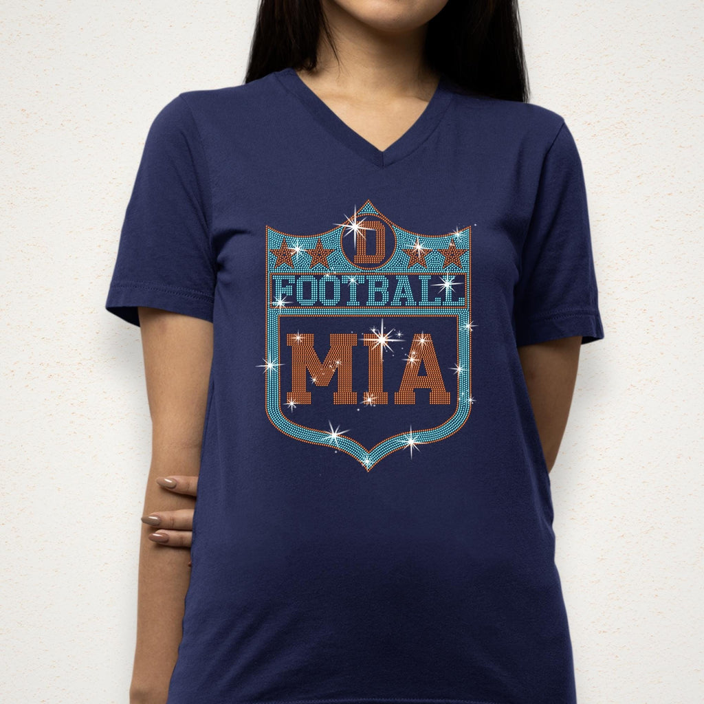 Miami Football Rhinestone Shirt: Game Day Fan Apparel