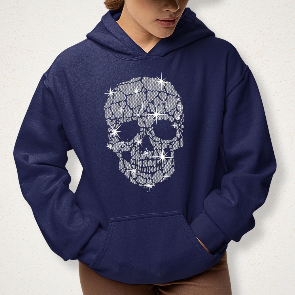 Rhinestone Skull T-Shirt: Women's Bling Halloween Tee