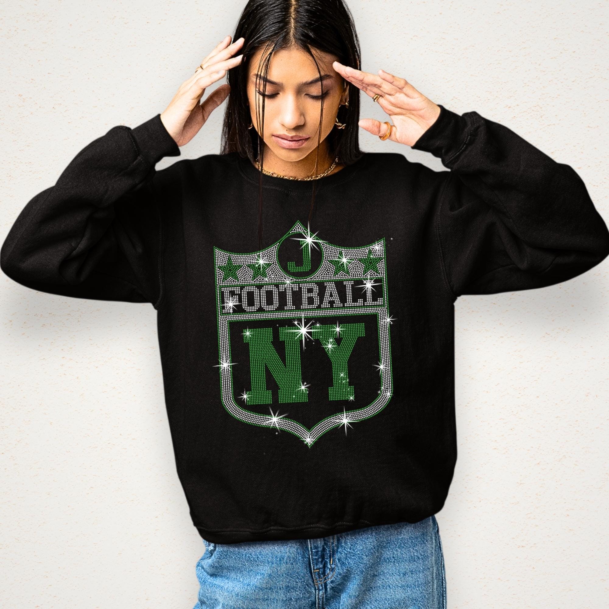 New York Rhinestone Football Shirt: Game Day Fan Tee Secondary image