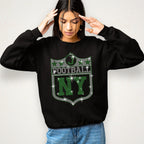 New York Rhinestone Football Shirt: Game Day Fan Tee