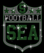 Seattle Rhinestone Football Shirt: Game Day T-Shirt, Customizable Colors