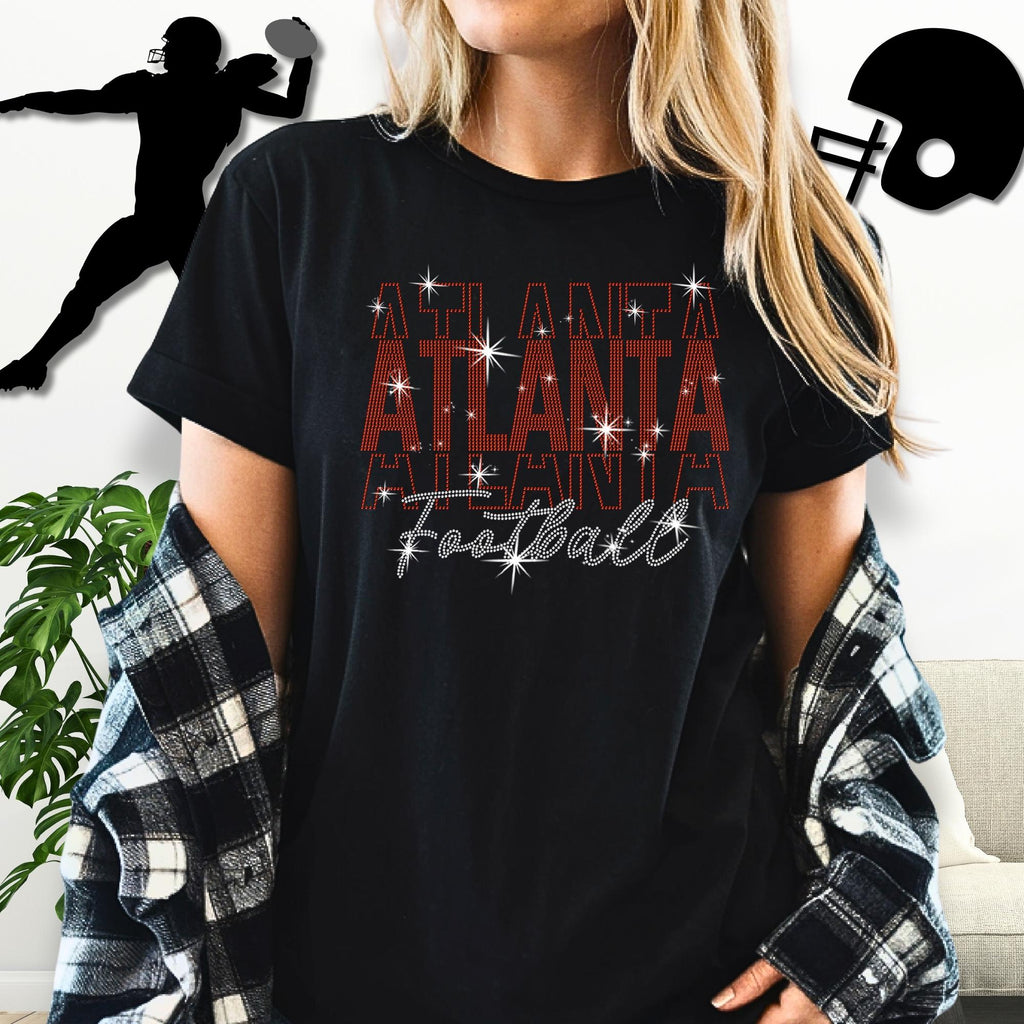 Atlanta Rhinestone Football Shirt: Sparkling Game Day Tee