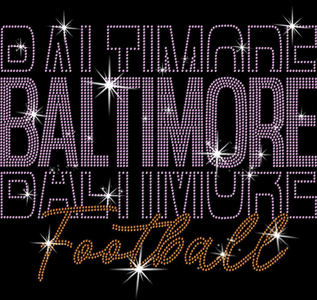 Baltimore Rhinestone Football Shirt: Sparkling Game Day Style