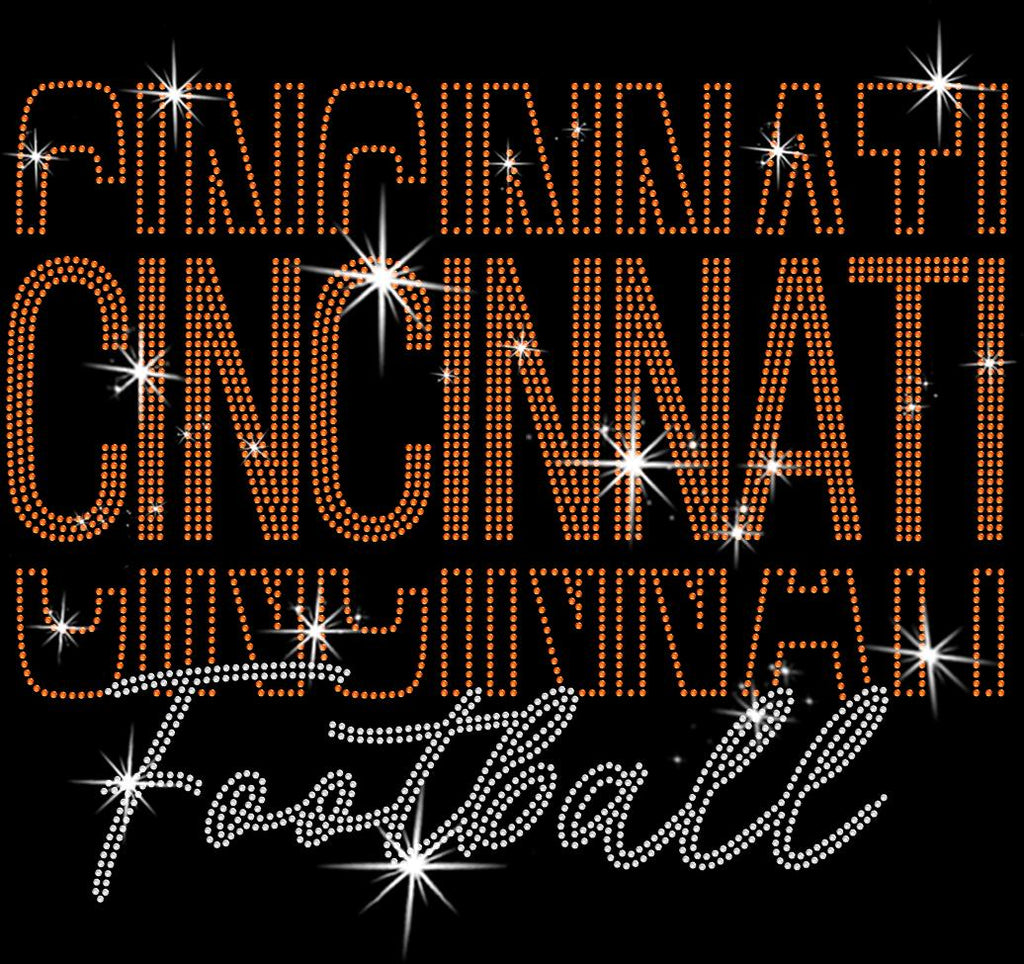 Cincinnati Rhinestone Football Shirt: Sparkling Game Day Style