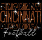 Cincinnati Rhinestone Football Shirt: Sparkling Game Day Style