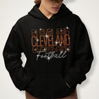 Cleveland Rhinestone Football Shirt: Sparkling Game Day Fan Apparel