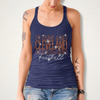 Cleveland Rhinestone Football Shirt: Sparkling Game Day Fan Apparel
