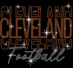 Cleveland Rhinestone Football Shirt: Sparkling Game Day Fan Apparel