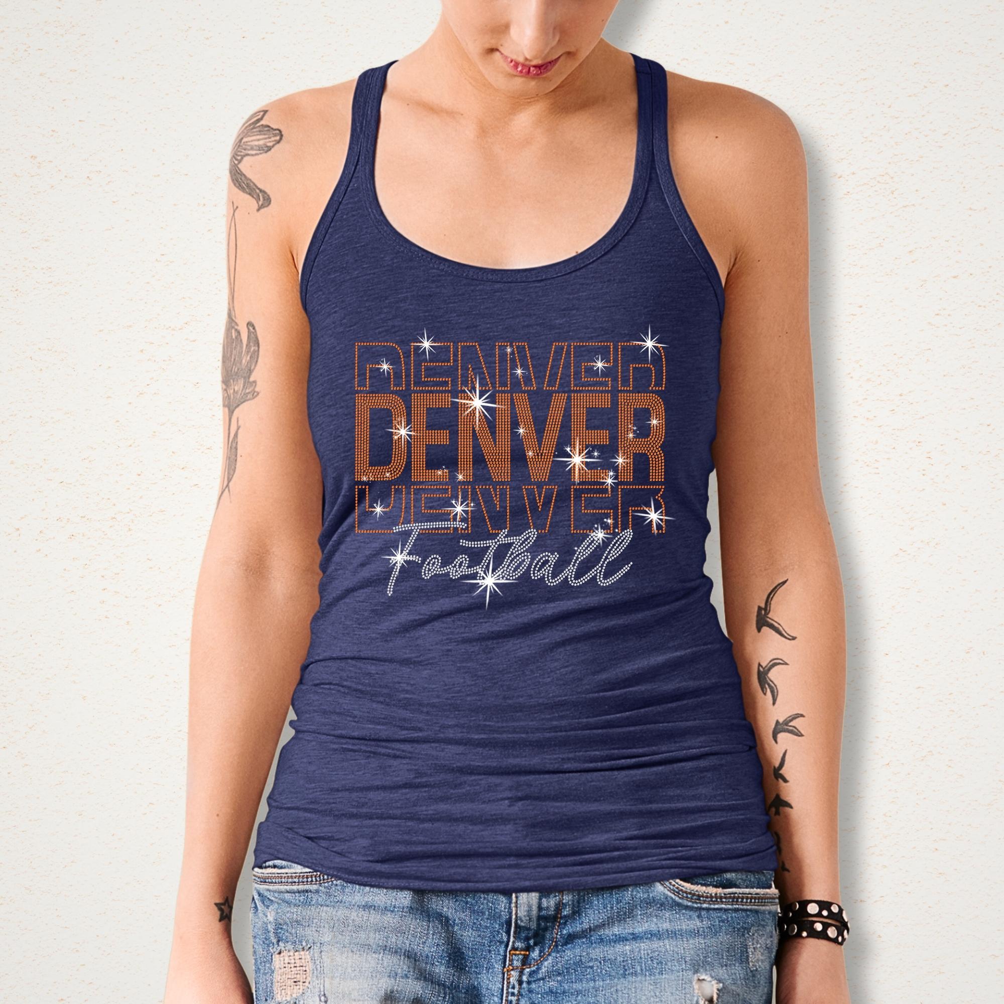 Denver Rhinestone Football Shirt: Sparkling Gameday Sweatshirt Secondary image
