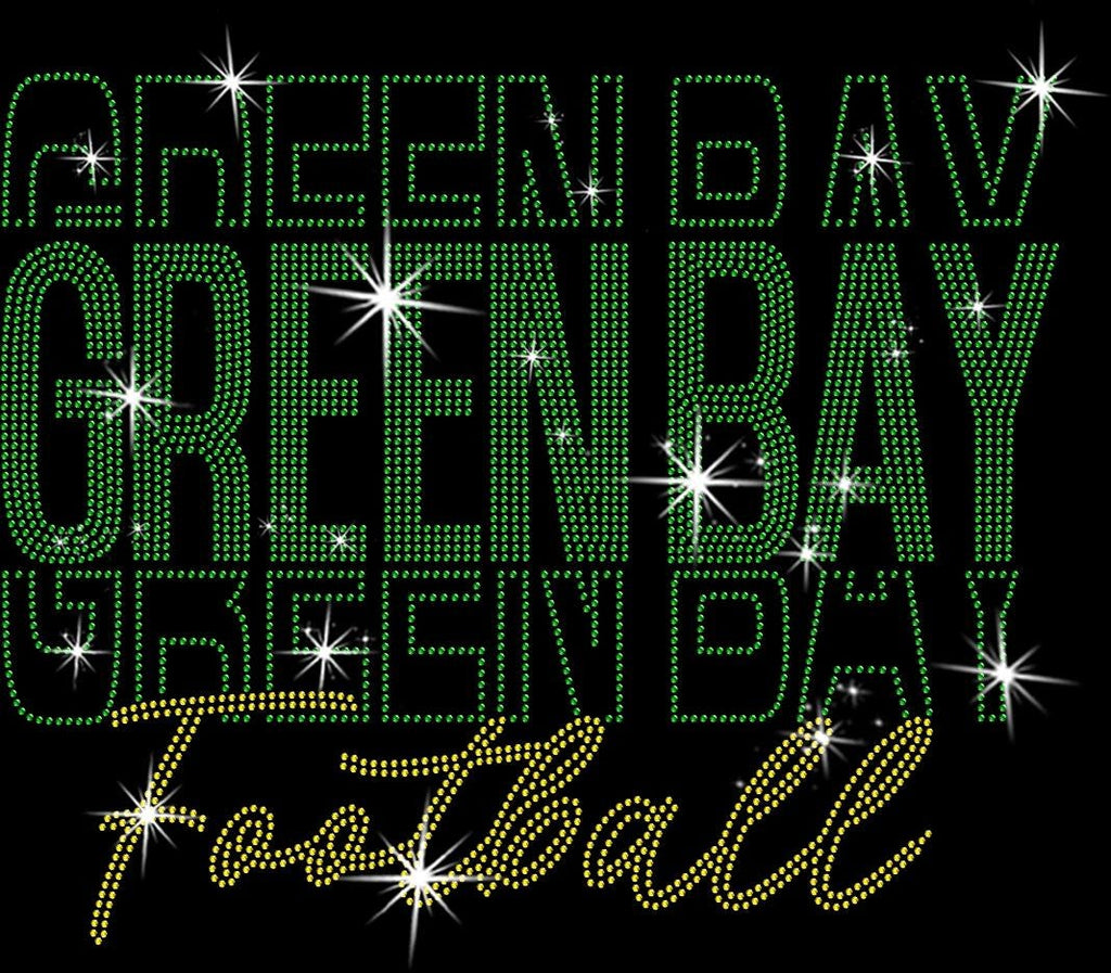 Green Bay Rhinestone Football Gameday Shirt: Sparkling Sports Apparel