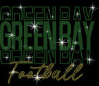 Green Bay Rhinestone Football Gameday Shirt: Sparkling Sports Apparel