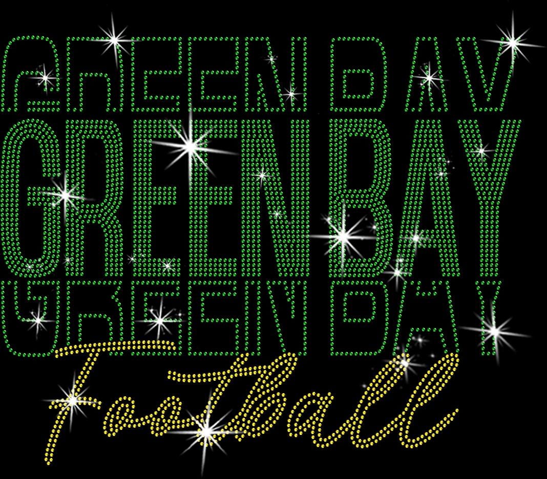 Green Bay Rhinestone Football Gameday Shirt: Sparkling Sports Apparel