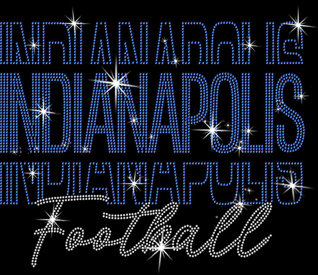 Indianapolis Rhinestone Football Shirt: Retro Gameday Sparkle