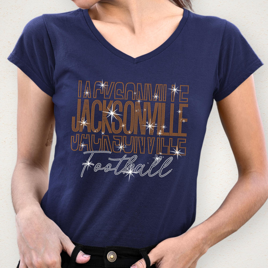 Jacksonville Rhinestone Football Shirt: Sparkling Gameday Sweater