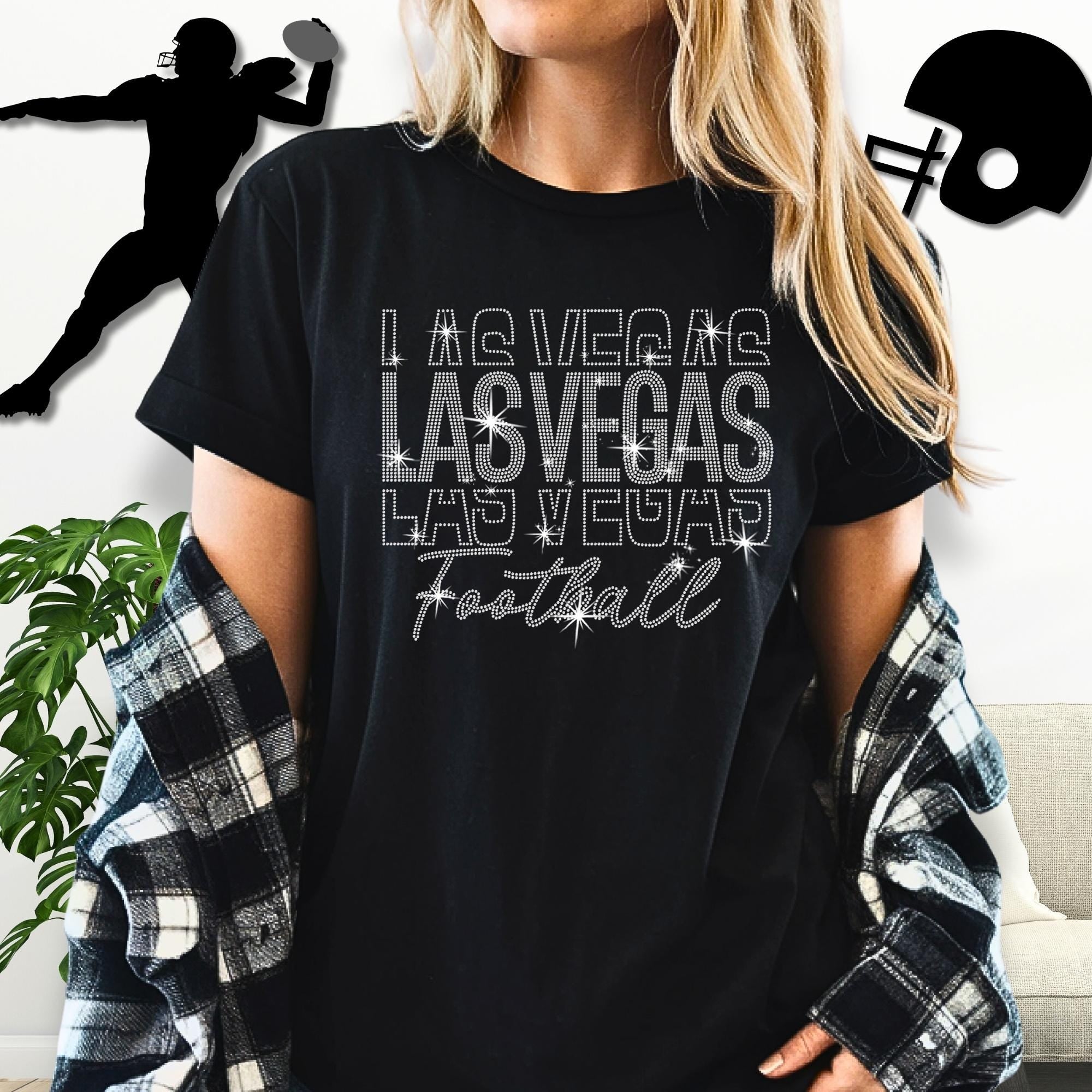 Las Vegas Rhinestone Football Gameday Shirt: Sparkling Fan Apparel