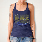 Los Angeles Rhinestone Football Shirt: Sparkling Gameday Fan Apparel