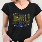 Los Angeles Rhinestone Football Shirt: Sparkling Gameday Fan Apparel
