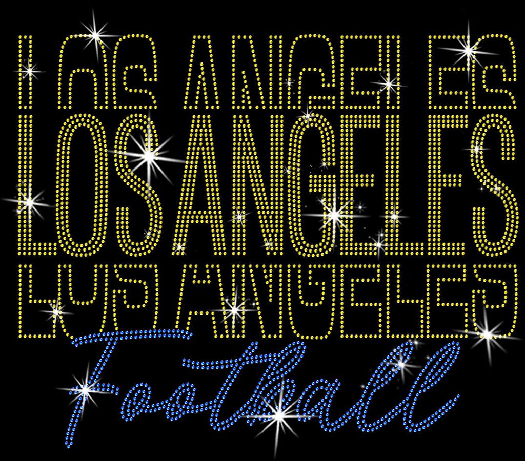 Los Angeles Rhinestone Football Shirt: Sparkling Gameday Fan Apparel