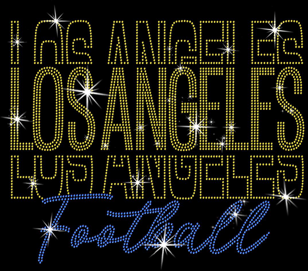 Los Angeles Rhinestone Football Shirt: Sparkling Gameday Fan Apparel