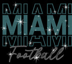 Miami Rhinestone Football Shirt: Sparkling Gameday Apparel