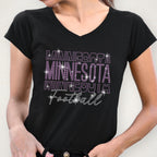 Minnesota Rhinestone Football Shirt: Sparkling Gameday Apparel