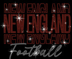 Rhinestone Football Gameday Shirt: New England Fan Apparel