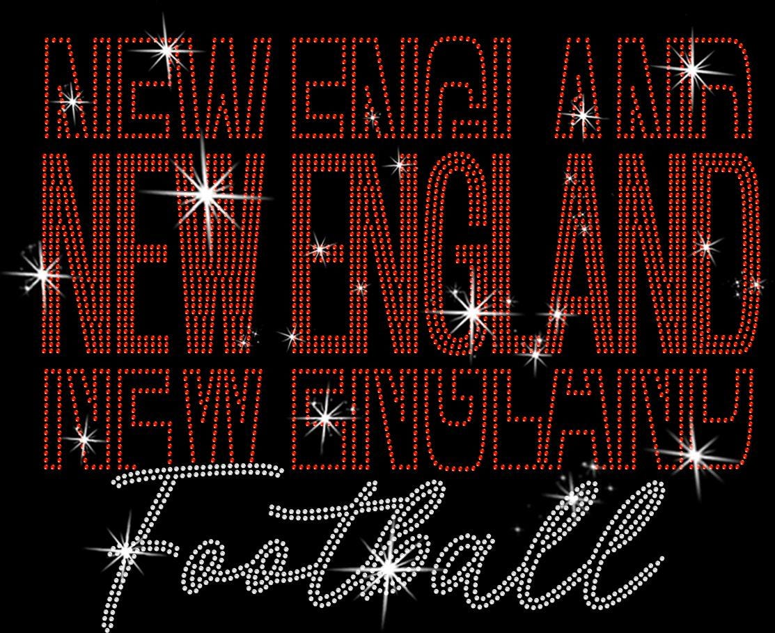 Rhinestone Football Gameday Shirt: New England Fan Apparel