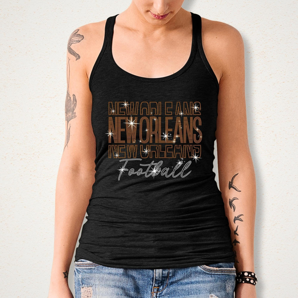 New Orleans Rhinestone Football Shirt: Sparkling Gameday Outfit