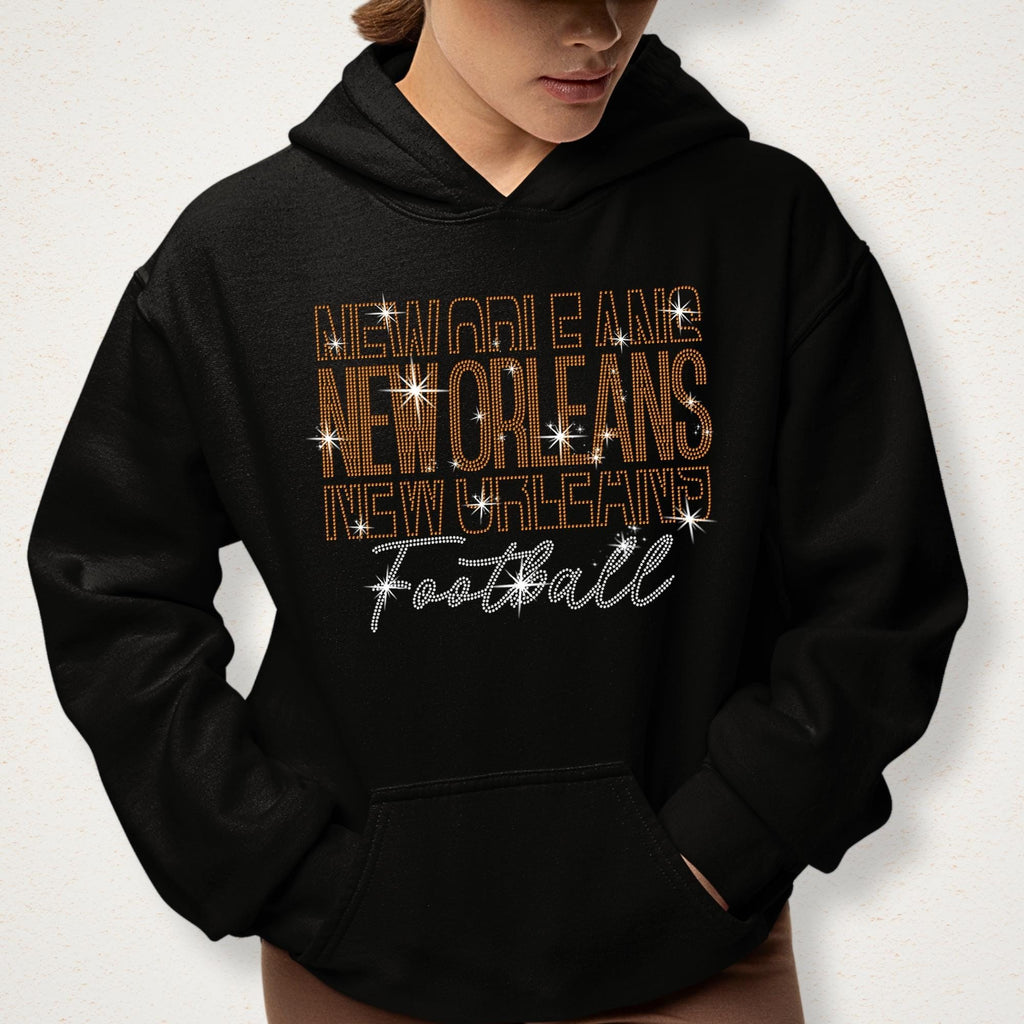 New Orleans Rhinestone Football Shirt: Sparkling Gameday Outfit
