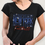 New York Rhinestone Football Shirt: Sparkling Game Day Tee