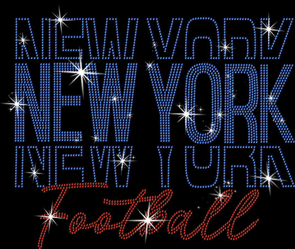 New York Rhinestone Football Shirt: Sparkling Game Day Tee