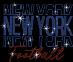 New York Rhinestone Football Shirt: Sparkling Game Day Tee
