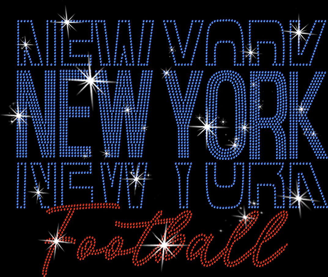 New York Rhinestone Football Shirt: Sparkling Game Day Tee