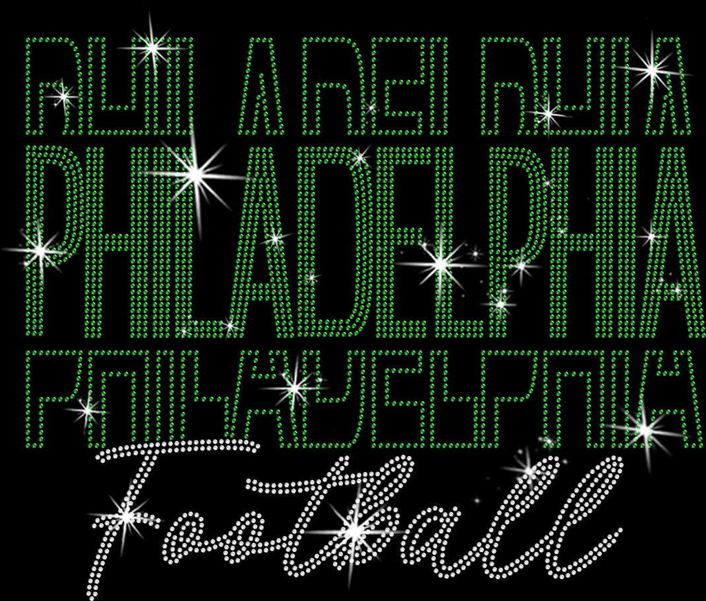 Philadelphia Rhinestone Football Shirt: Sparkling Gameday Tee