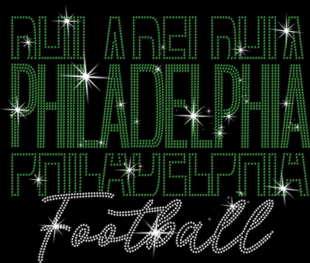 Philadelphia Rhinestone Football Shirt: Sparkling Gameday Tee