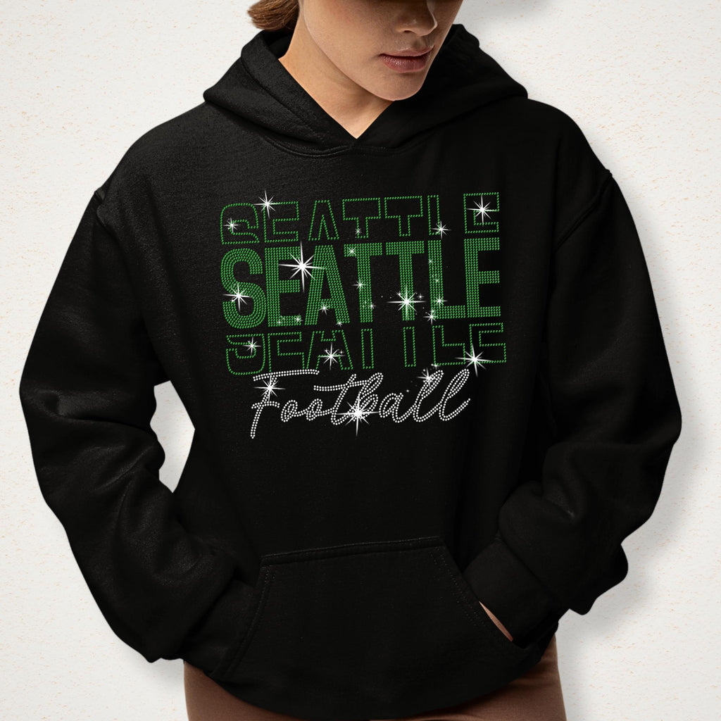 Seattle Rhinestone Gameday Shirt: Unisex Football Fan Apparel