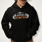 Denver Rhinestone Football T-Shirt: Bling League Teams Fan Tee