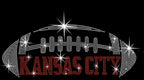 Kansas City Rhinestone Football T-Shirt: Sparkle Bling Game Day Tee