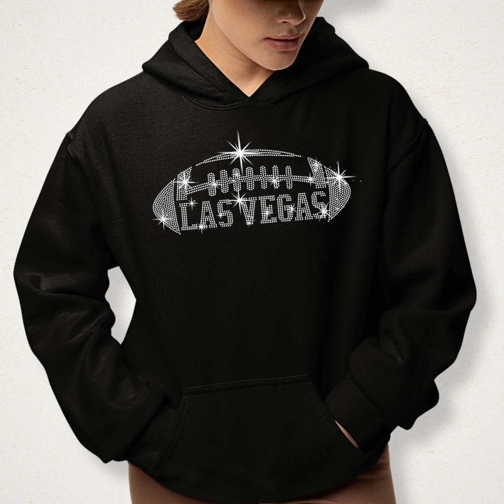 Las Vegas Rhinestone Football Shirt: Glittering Game Day Tee