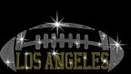 Los Angeles Rhinestone Football T-Shirt: Glittering Unisex Sports Tee