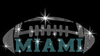 Miami Rhinestone Football Shirt: Game Day Glittering Unisex Tee