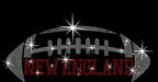 New England Rhinestone Football T-Shirt: New England Glitter Design