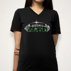 Seattle Rhinestone Football T-Shirt: Unisex Glitter Game Day Tee