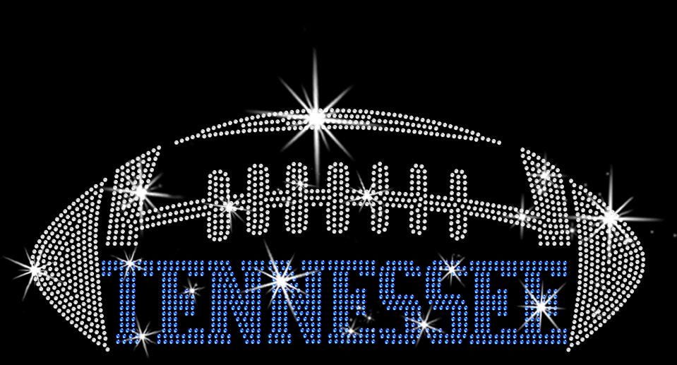 Tennessee Rhinestone Football Fan T-Shirt: Sparkling Unisex Tee