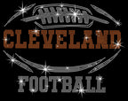 Cleveland Rhinestone Football T-Shirt: Shiny Game Day Tee