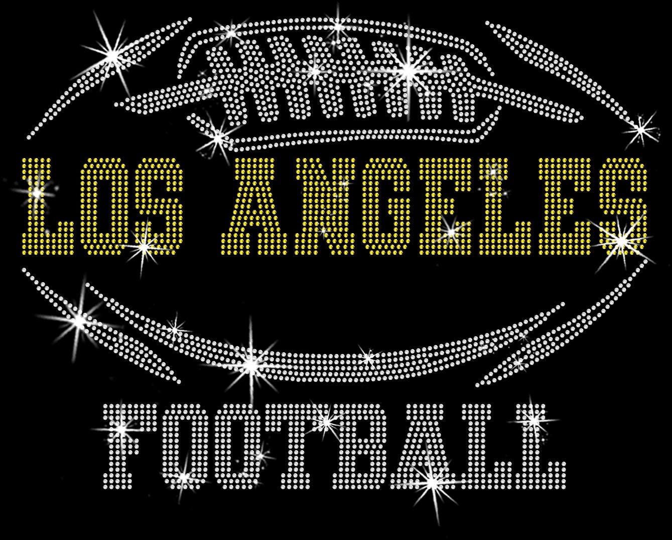 Los Angeles Rhinestone Football T-Shirt: Game Day Fan Tee
