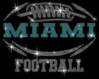 Miami Rhinestone Football T-Shirt: Sparkling Game Day Tee